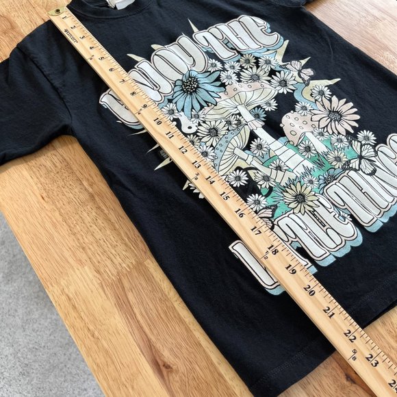 Urban Nation Enjoy The Little Things Flower Mushroom Graphic Tee Shirt Size XS - Picture 7 of 8